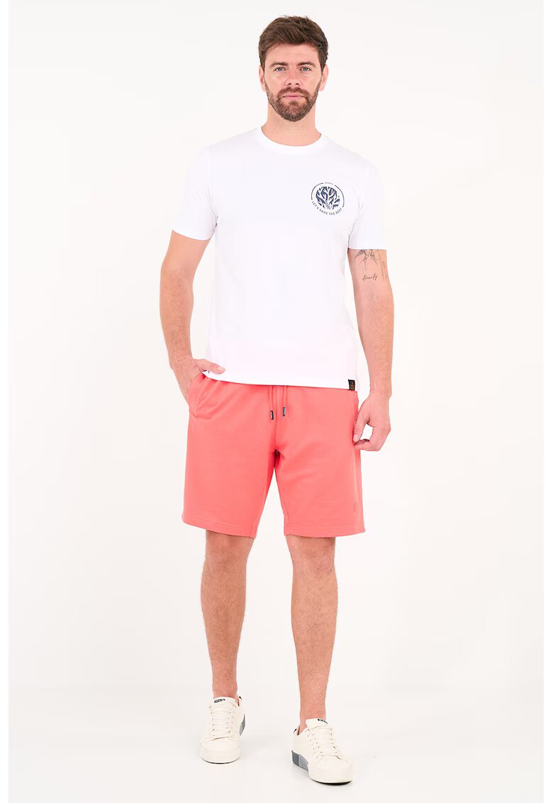 KVL by KENVELO Pantaloni scurti din amestec de bumbac cu snur - Coral