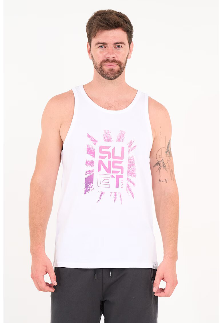 KVL by KENVELO Top cu imprimeu grafic - Alb