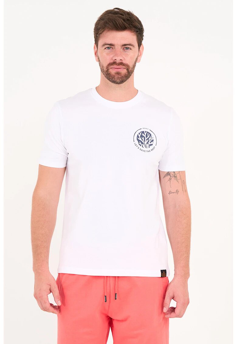KVL by KENVELO Tricou cu imprimeu logo pe partea din spate - Alb