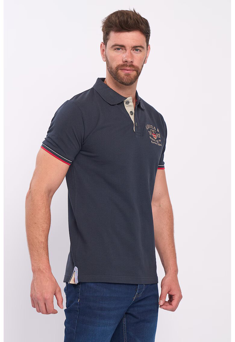 KVL by KENVELO Tricou polo cu aspect pique - Albastru ultramarin