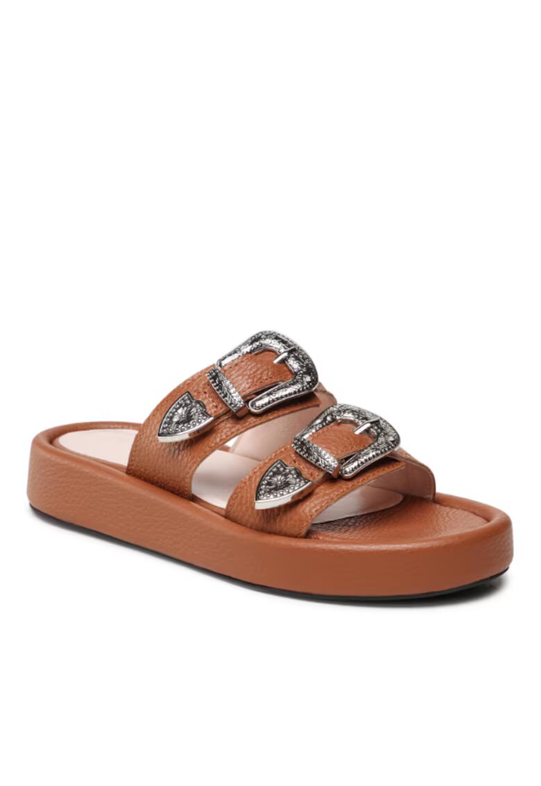 L37 HANDMADE SHOES Papuci dama L37 - Piele naturala - 209712636 - Maro
