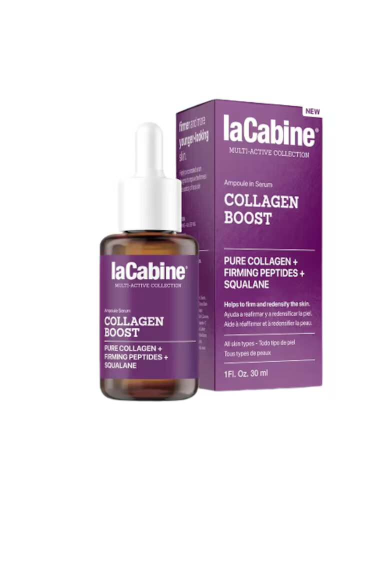 LA CABINE Ser facial imbogatit cu colagen pur - Spilanthes Acmella si tetrapeptide de fermitate - Collagen Boost - Femei - 30 ml