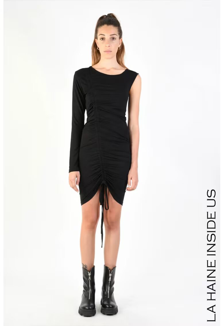 LA HAINE INSIDE US Rochie midi cu drapaj reglabil - Negru