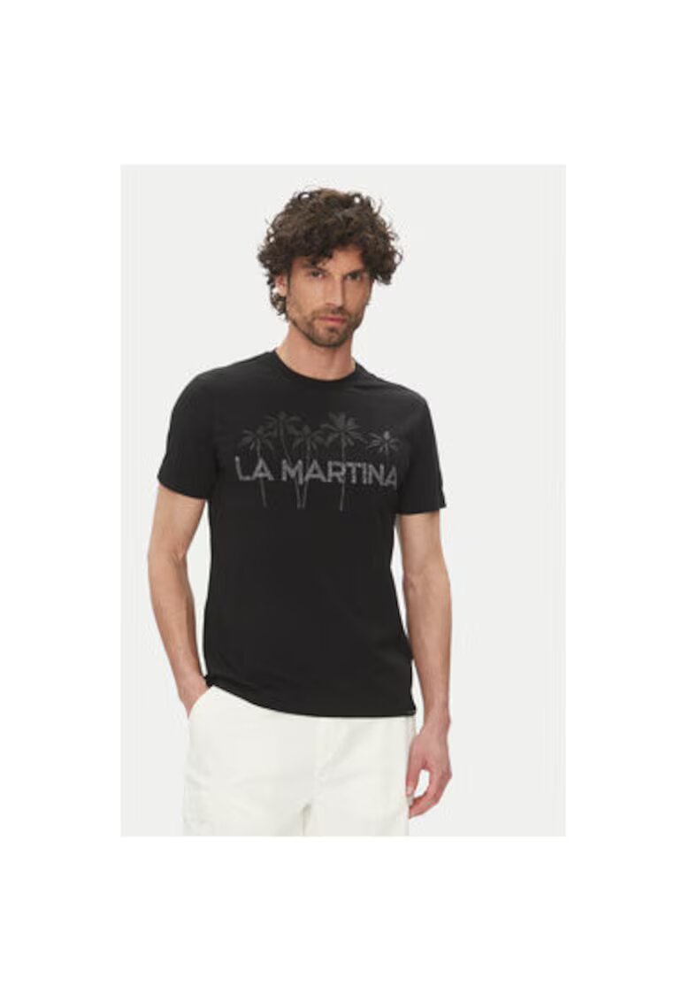 LA MARTINA Tricou barbati JS324 - Bumbac - 45679 - Negru