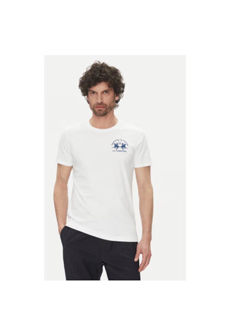 LA MARTINA Tricou barbati MAR009 JS206 - Bumbac - Alb - Alb