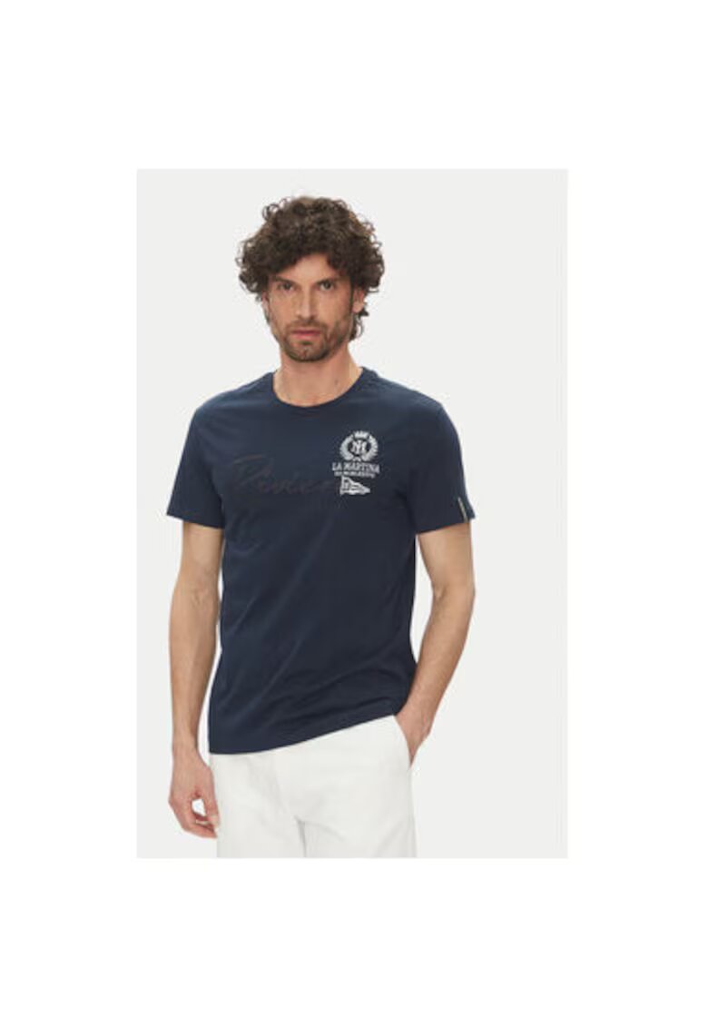 LA MARTINA Tricou barbati MAR300 JS206 - Bumbac - Bleumarin - Bleumarin