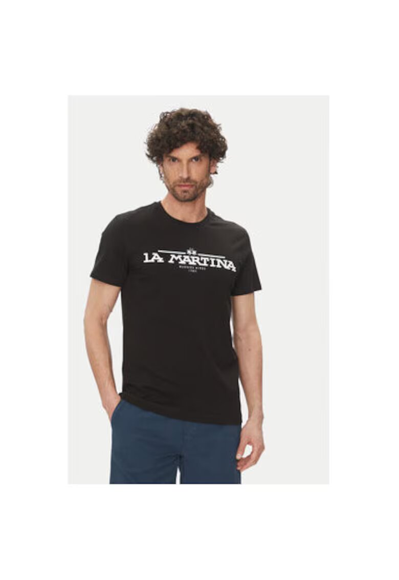 LA MARTINA Tricou barbati MAR304 JS206 - Bumbac - Negru - Negru