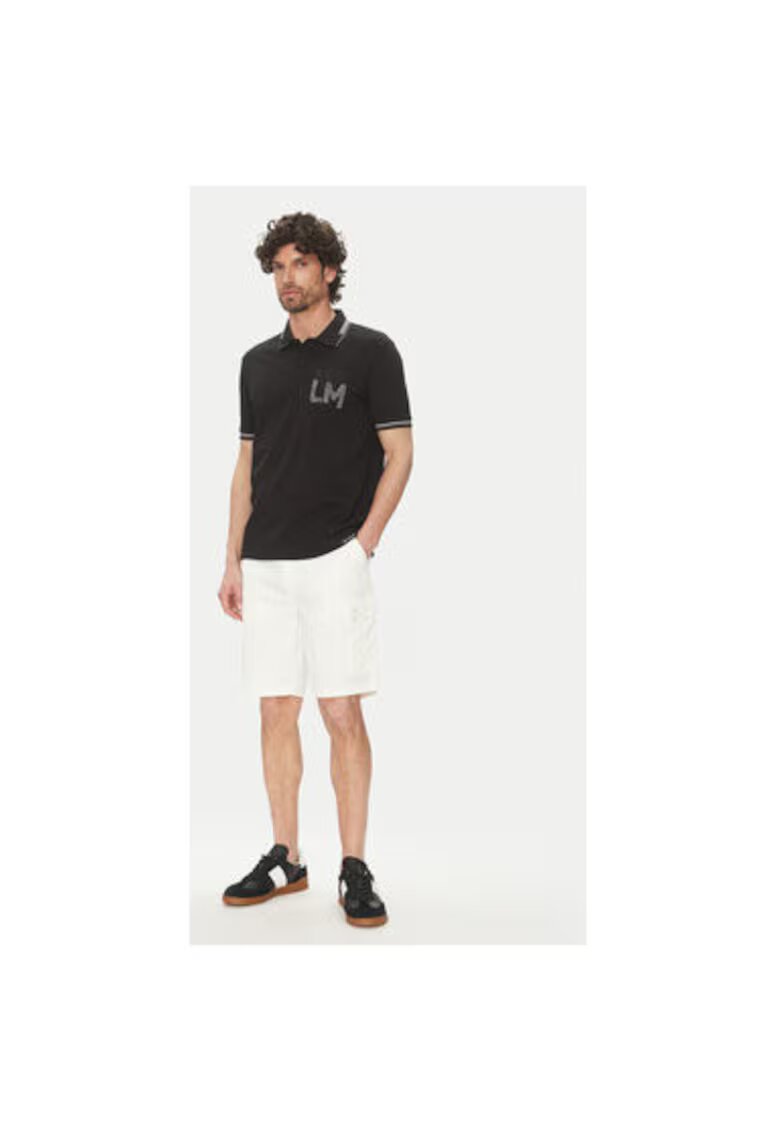 LA MARTINA Tricou Polo barbati MAP009 PK001 - Bumbac/Elastan - 3XL INTL - Negru