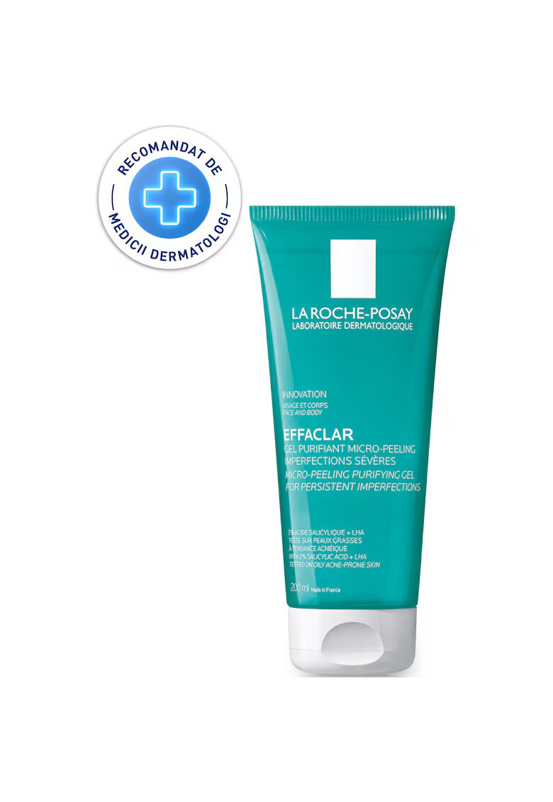 La Roche-Posay Gel Purifiant de curatare La Roche Posay Effaclar cu 2% acid salicilic - pentru fata si corp cu tendinta acneica - 200 ml