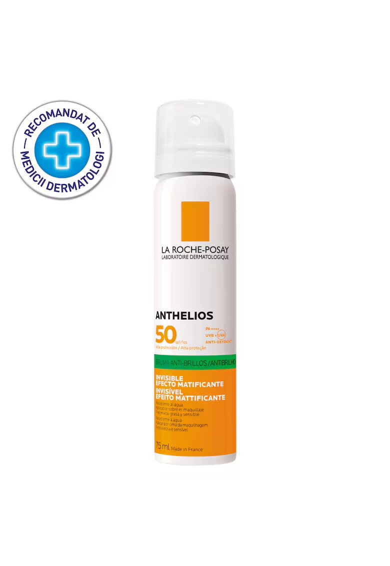 La Roche-Posay Spray invizibil matifiant cu protectie solara pentru fata Anthelios SPF 50 - ten gras si sensibil - 75ml