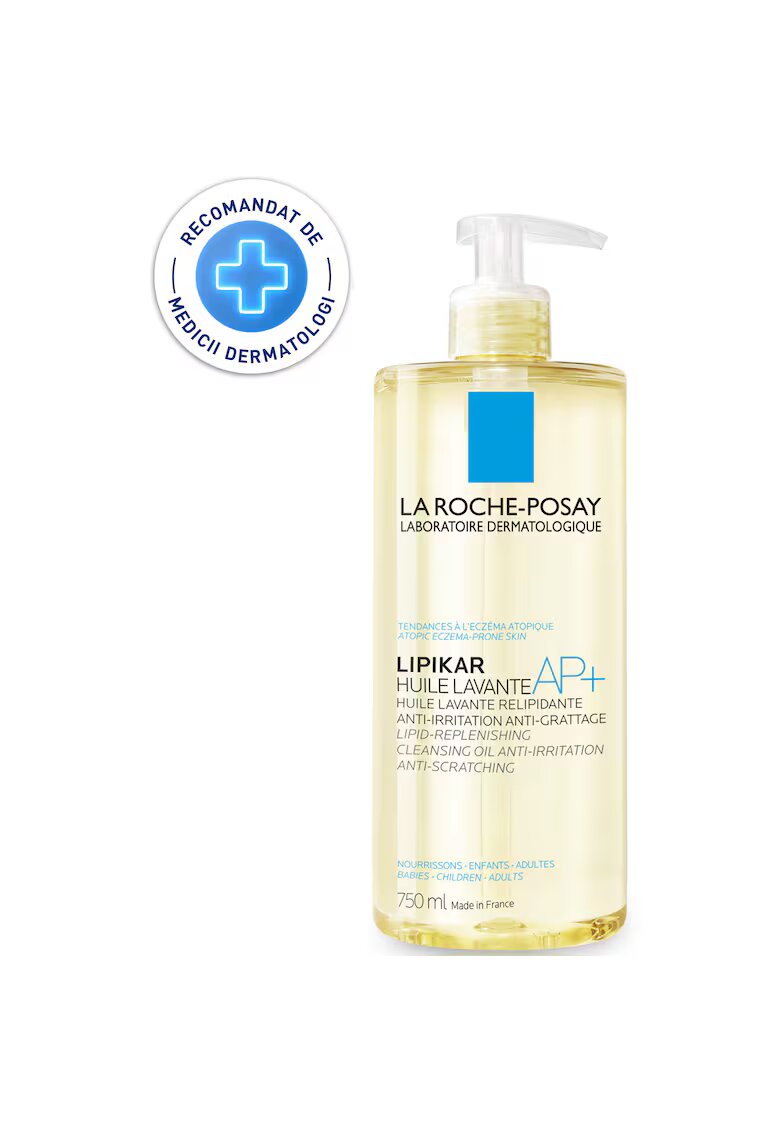 La Roche-Posay Ulei de spalare hidratant - anti-iritatii si anti-mancarime Lipikar AP+ - pentru pielea cu tendinta atopica - bebelusi - copii - adulti - 750ml