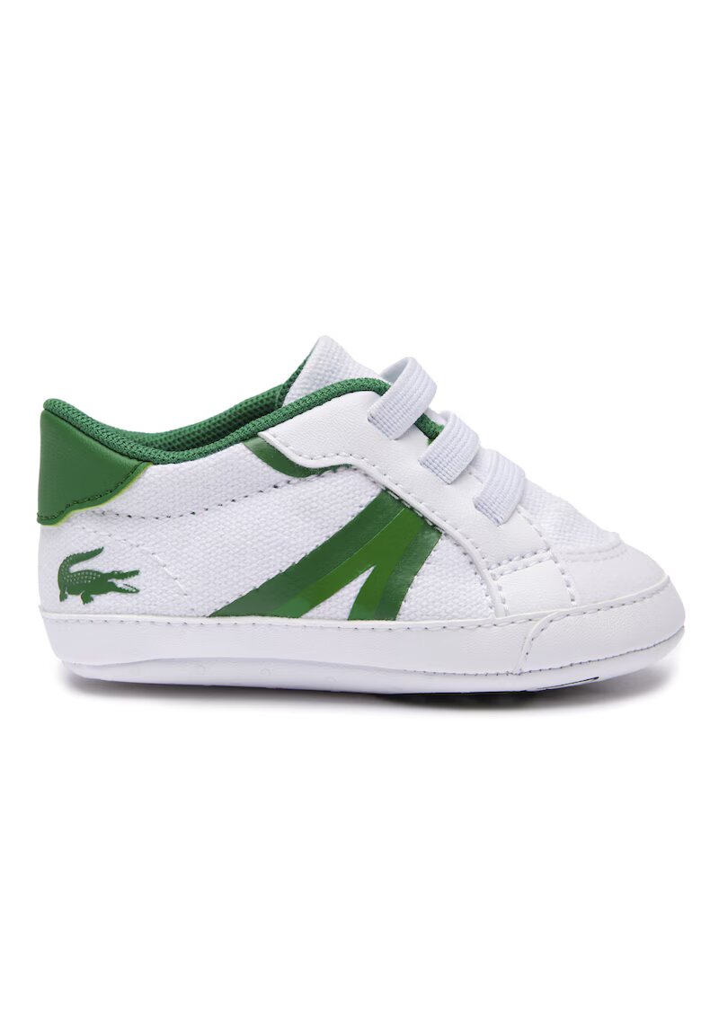 Lacoste Botosei cu insertii textile - Alb/Verde