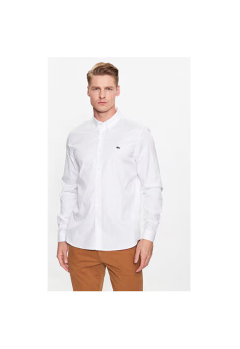 Lacoste Camasa barbati CH2933 - Bumbac - Alb - Alb