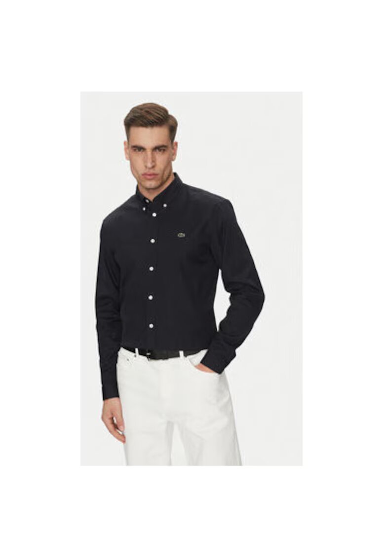 Lacoste Camasa barbati CH2933 - Bumbac organic - Negru - Negru