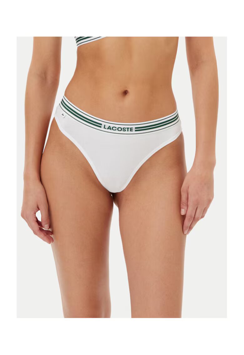Lacoste Chiloti dama 8F8185 - Bumbac/Elastan - Alb