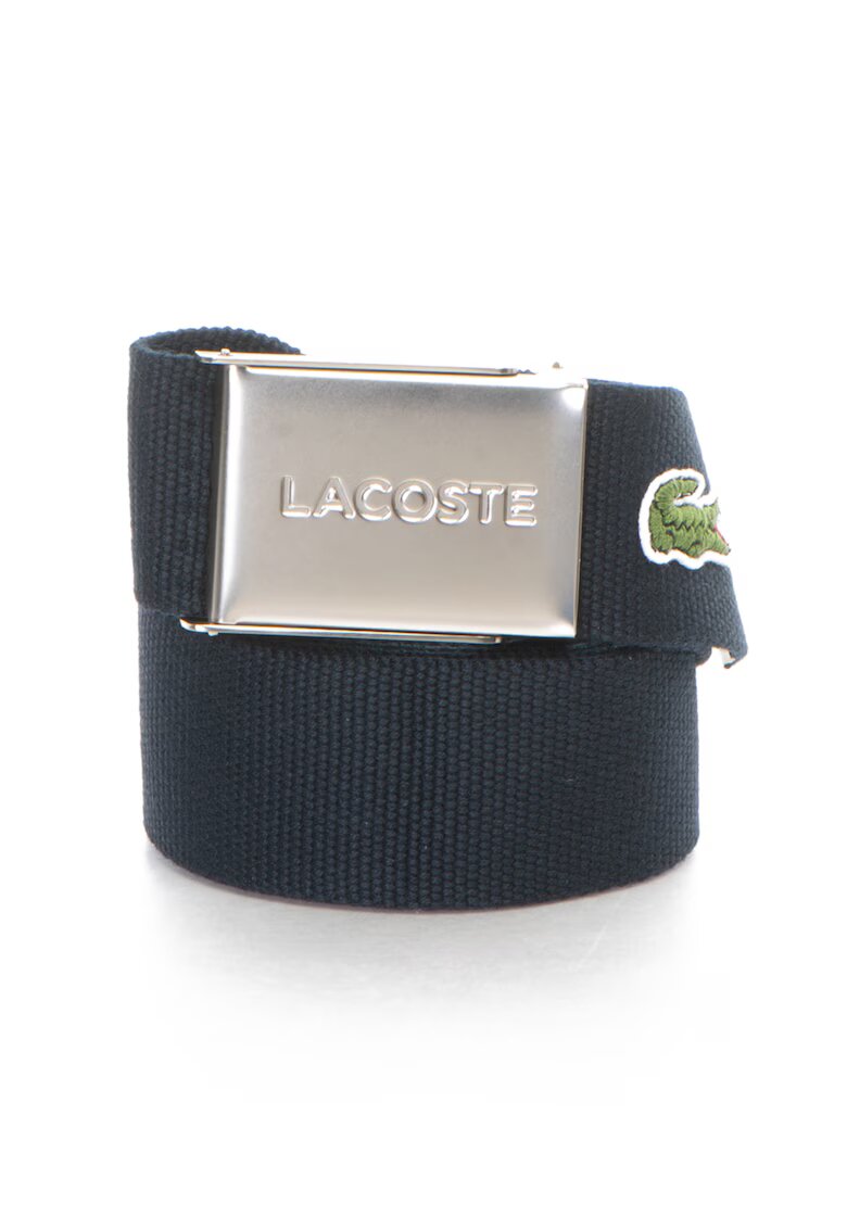 Lacoste Curea cu aspect tesut si logo - Bleumarin