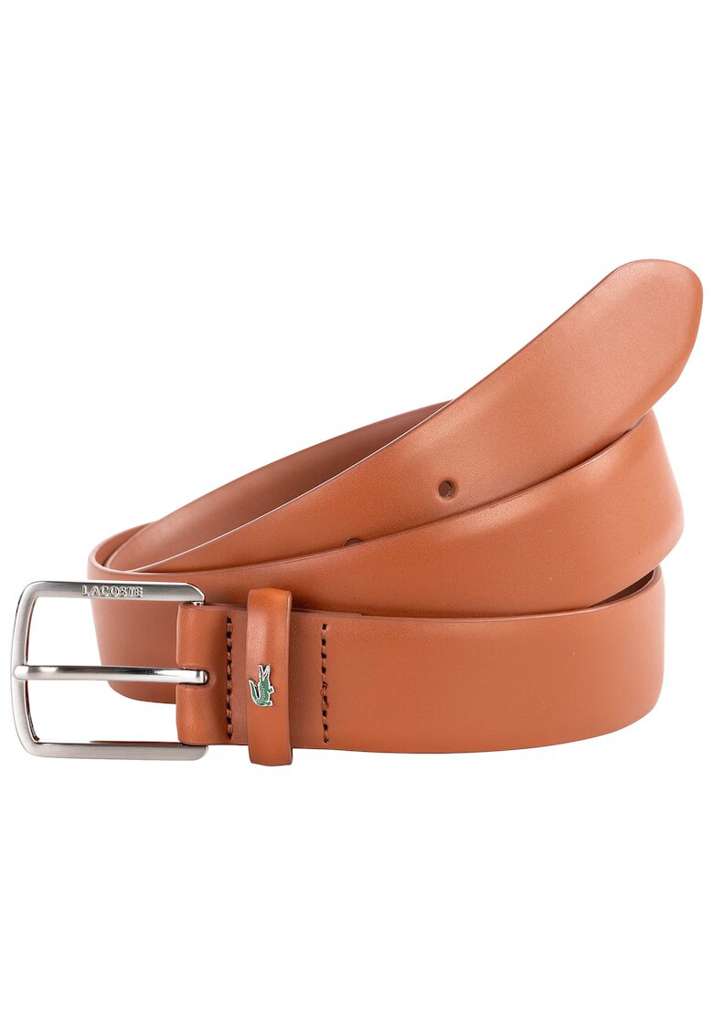 Lacoste Curea de piele cu catarama metalica - Maro