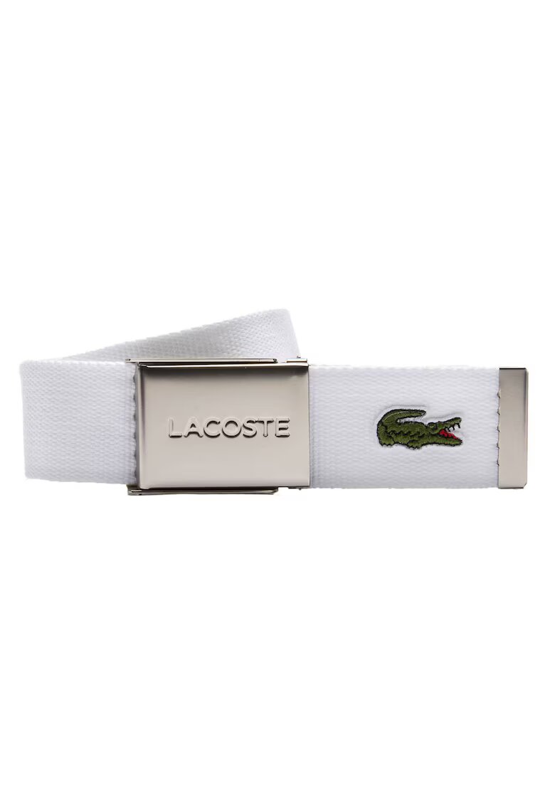 Lacoste Curea din material textil cu catarama metalica - Alb