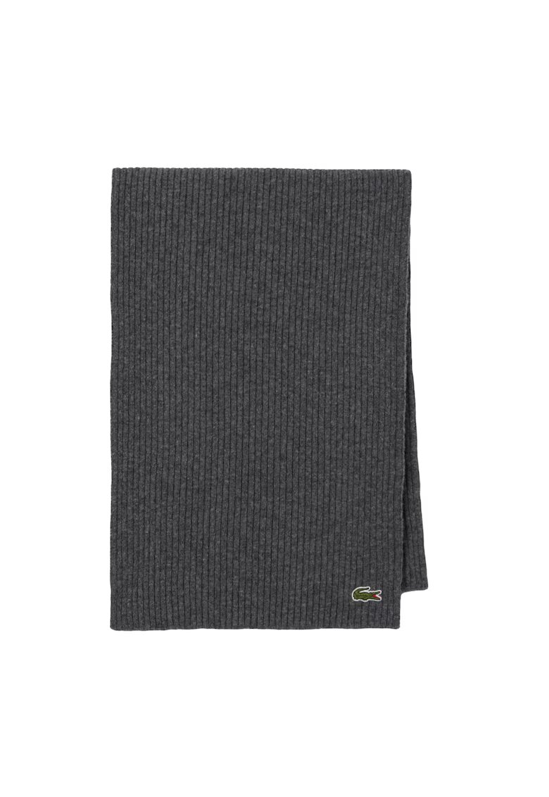 Lacoste Fular unisex din lana - Gri