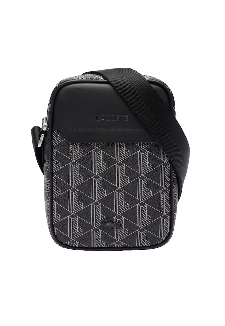 Lacoste Geanta crossbody de piele ecologica cu logo - Negru