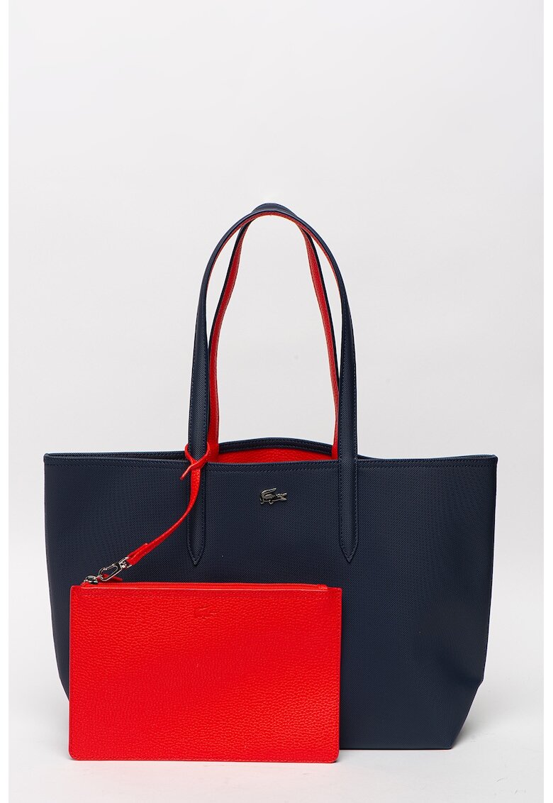 Lacoste Geanta shopper de piele ecologica - cu etui detasabil - Bleumarin