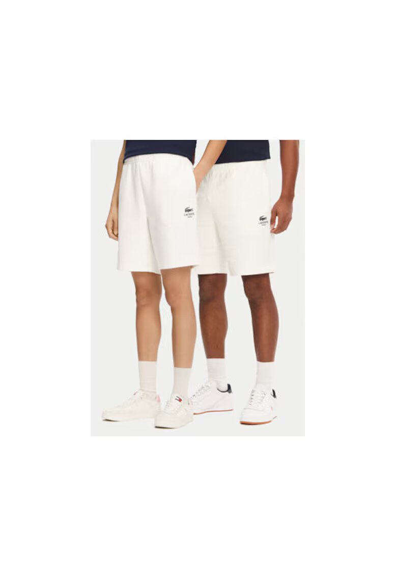 Lacoste Pantaloni scurti sport unisex GH0990 - Bumbac - Ecru - Ecru