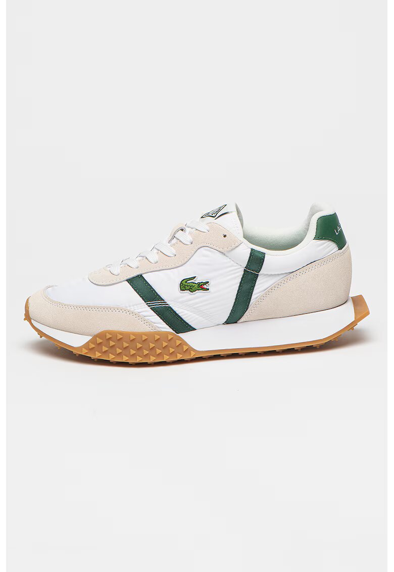 Lacoste Pantofi sport cu garnituri din piele intoarsa Spin - Alb/Grej