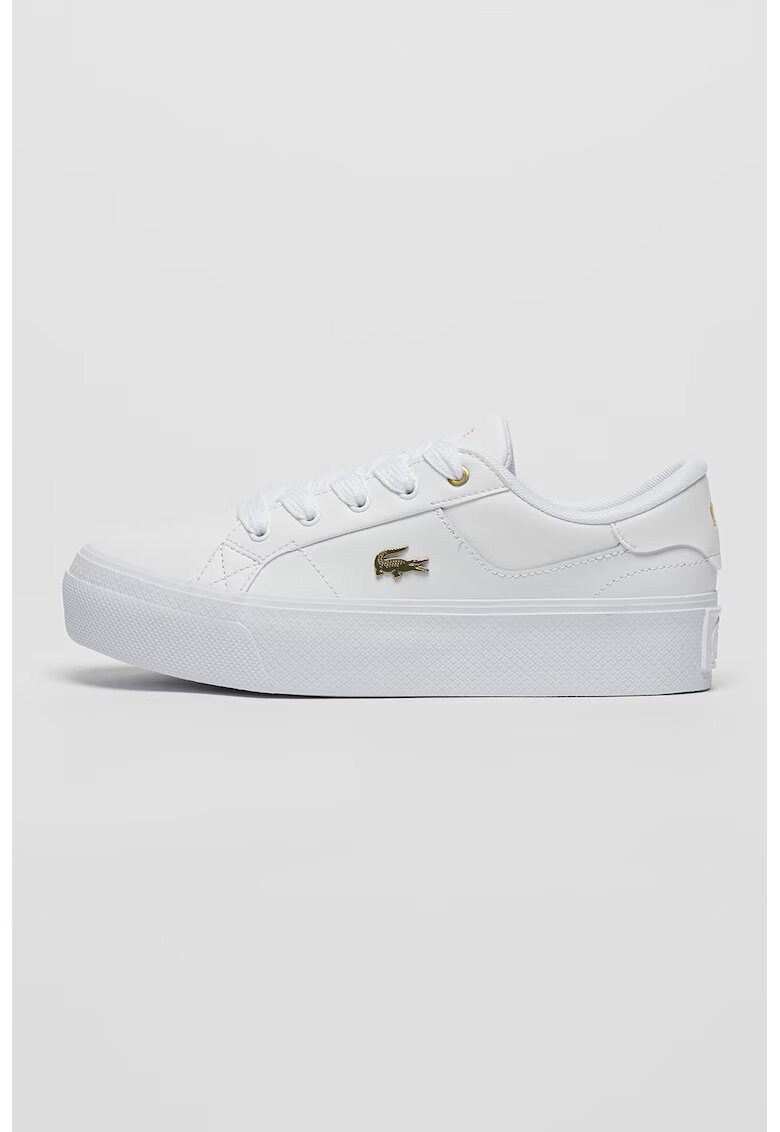 Lacoste Pantofi sport de piele cu garnituri de piele ecologica Ziane - Alb