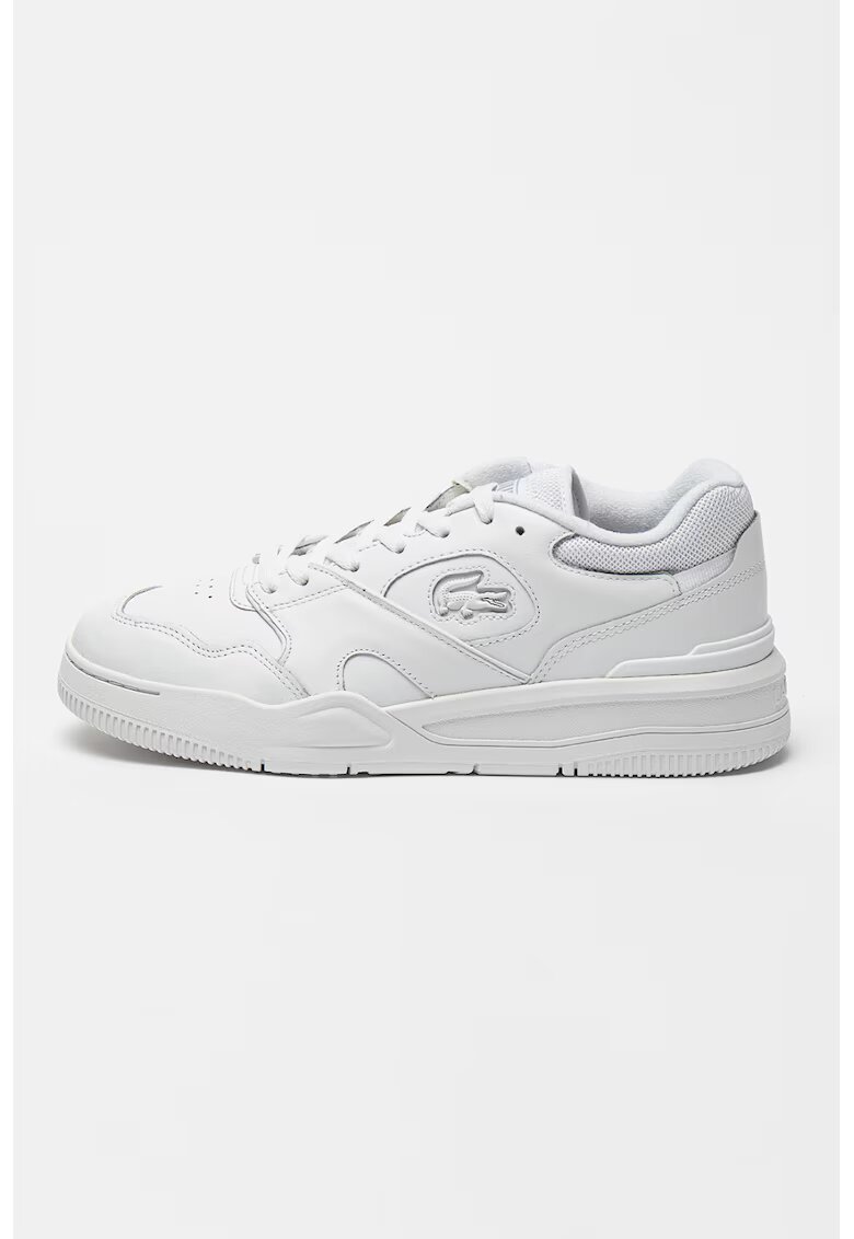 Lacoste Pantofi sport de piele cu sireturi - Alb optic