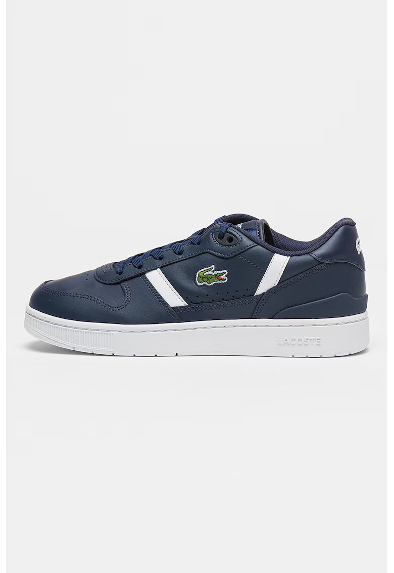 Lacoste Pantofi sport din piele cu logo T-Clip - Albastru indigo
