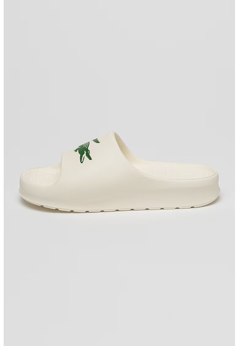 Lacoste Papuci cu imprimeu logo Serve - Verde/Alb murdar