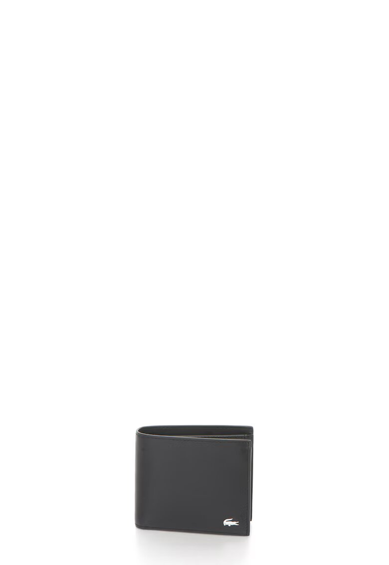 Lacoste Portofel de piele cu clapa - Negru