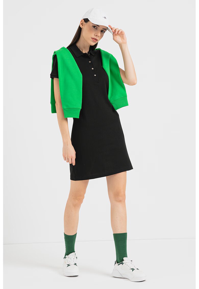 Lacoste Rochie polo din material pique cu logo discret - Negru