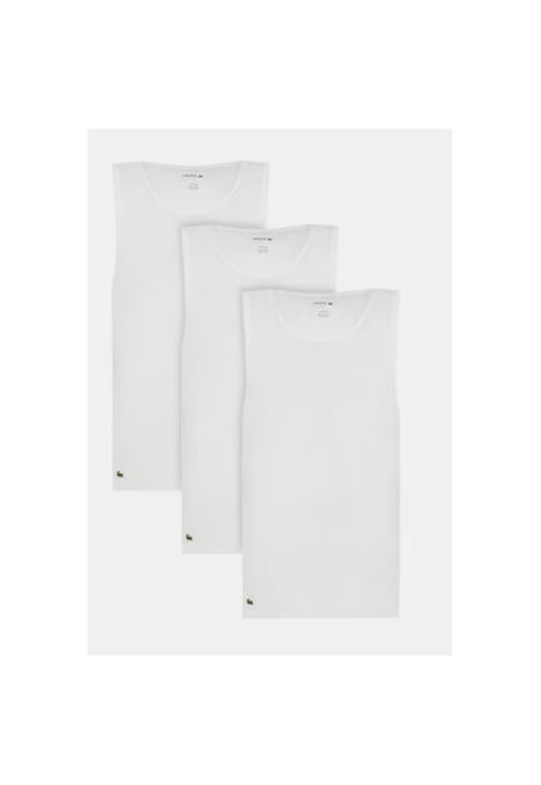 Lacoste Set 3 maiouri barbati - 304998072 - Bumbac - Alb - Alb