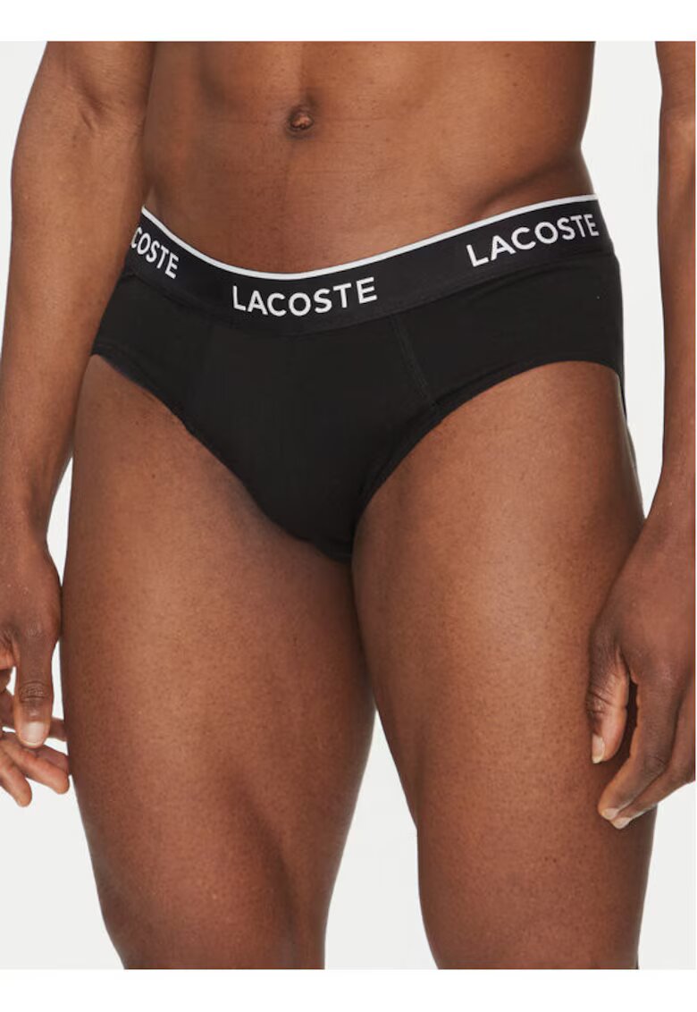 Lacoste Set 3 slipuri barbati - 304998010 - Bumbac - Negru - Negru