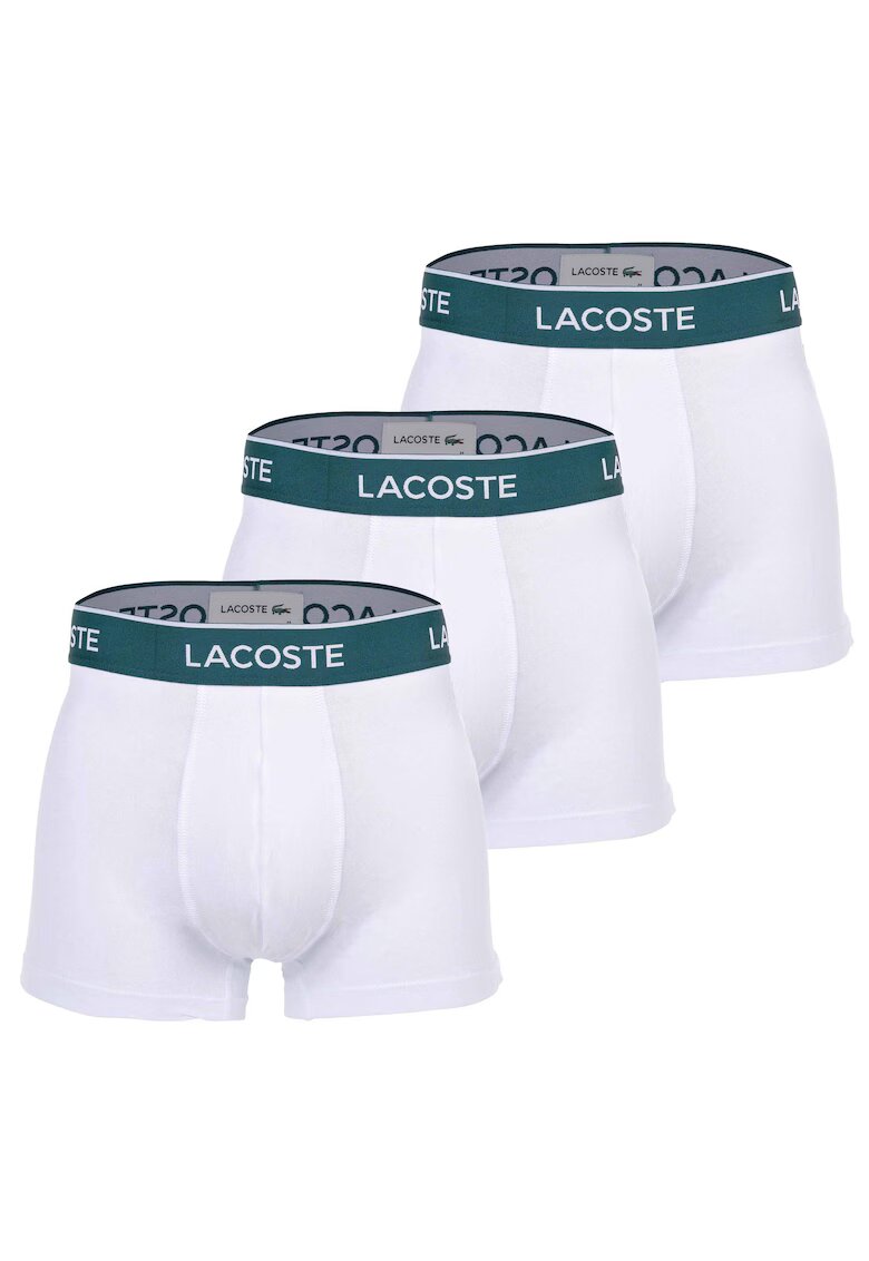 Lacoste Set de 3 perechi de boxeri din amestec de bumbac - Alb