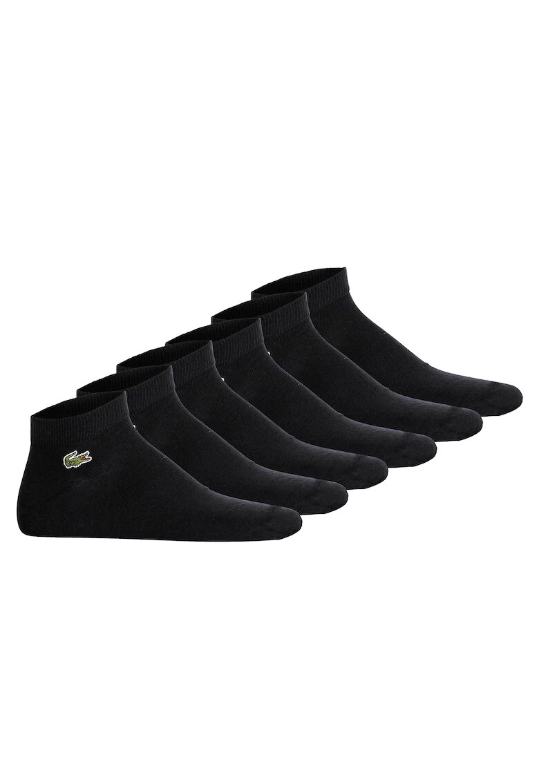 Lacoste Set de sosete unisex pana la glezna - cu logo - 6 perechi - Negru