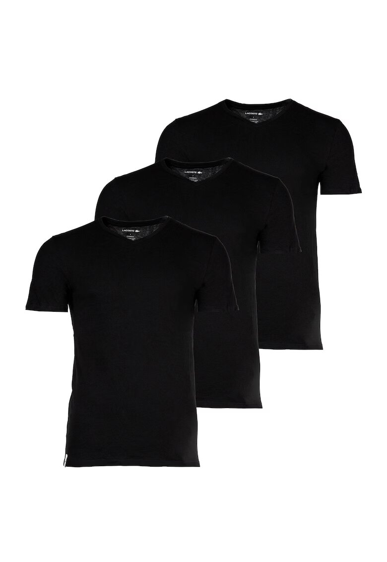 Lacoste Set de tricouri slim fit cu decolteu in V - 3 piese