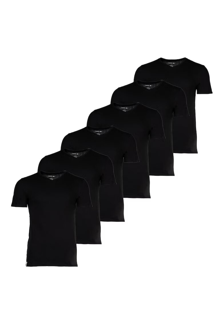 Lacoste Set de tricouri slim fit cu decolteu in V - 6 piese