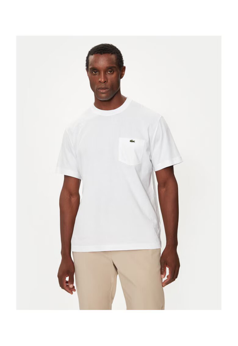 Lacoste Tricou barbati - 304585920 - Bumbac - Alb - Alb