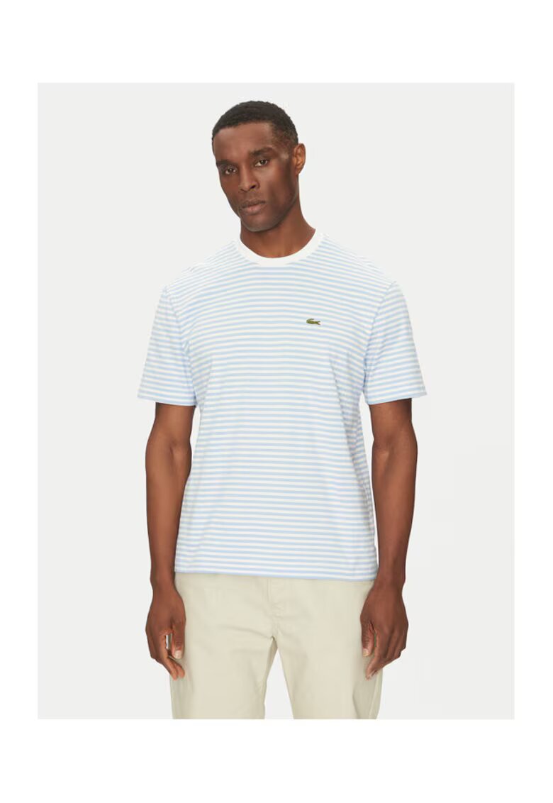 Lacoste Tricou barbati - 304997488 - Bumbac - Albastru - Albastru