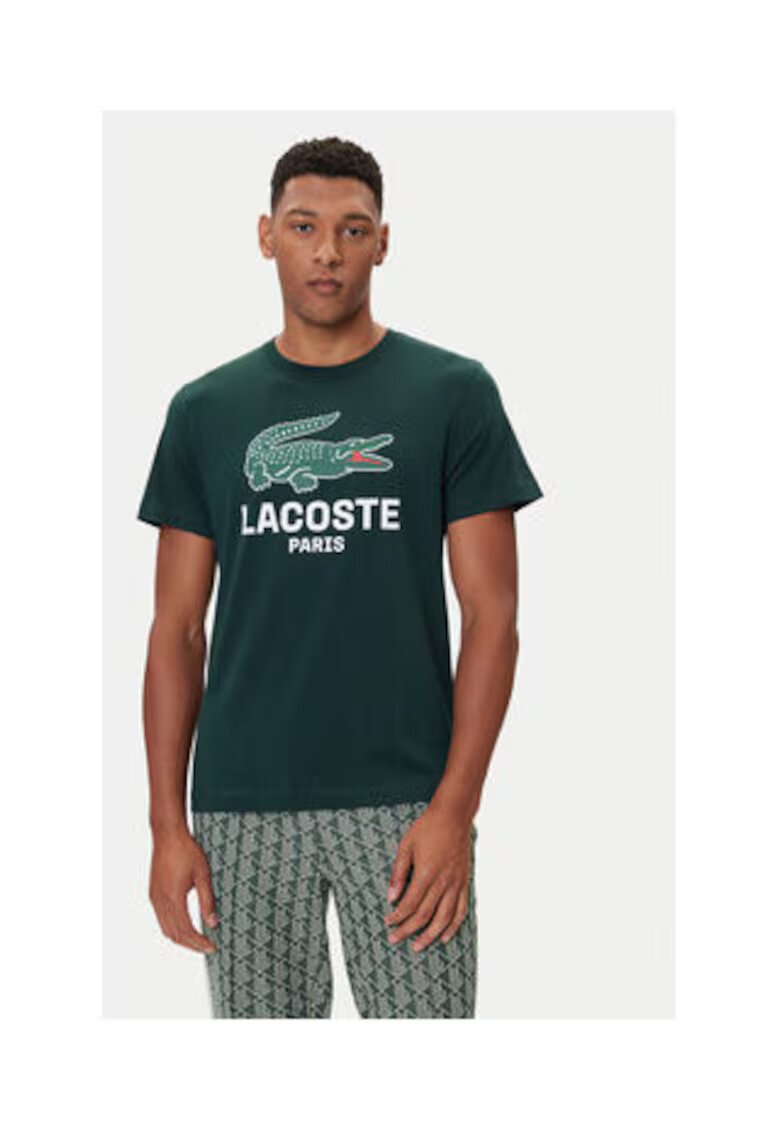 Lacoste Tricou barbati - verde - 100% bumbac -