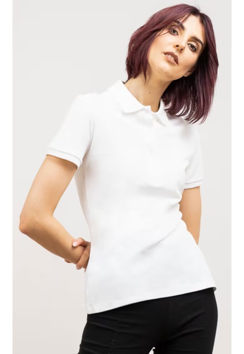 Lacoste Tricou bumbac alb - Alb