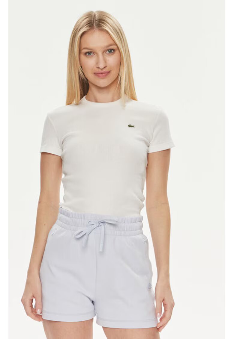 Lacoste Tricou dama - 303714024 - Bumbac organic - Alb - Alb