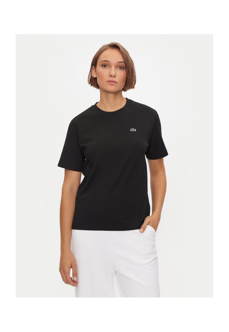 Lacoste Tricou dama - 304582615 - Bumbac - Negru - Negru