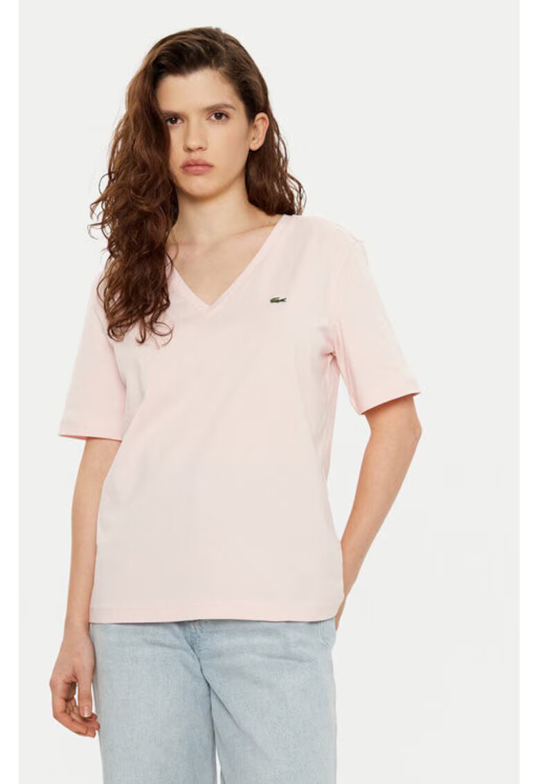 Lacoste Tricou dama - 304994388 - Bumbac - Roz - Roz