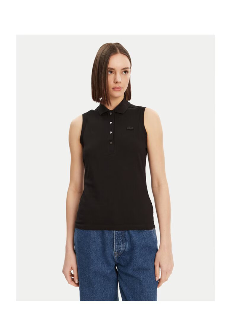 Lacoste Tricou Polo dama PF5445 - Bumbac - Negru - Negru