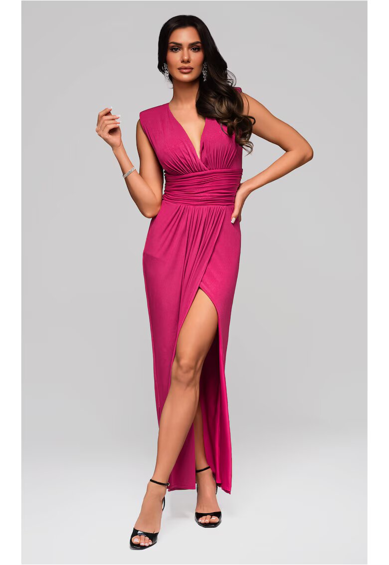 Larica Rochie de seara maxi LA-OM-DLR084 - Fucsia - Fucsia