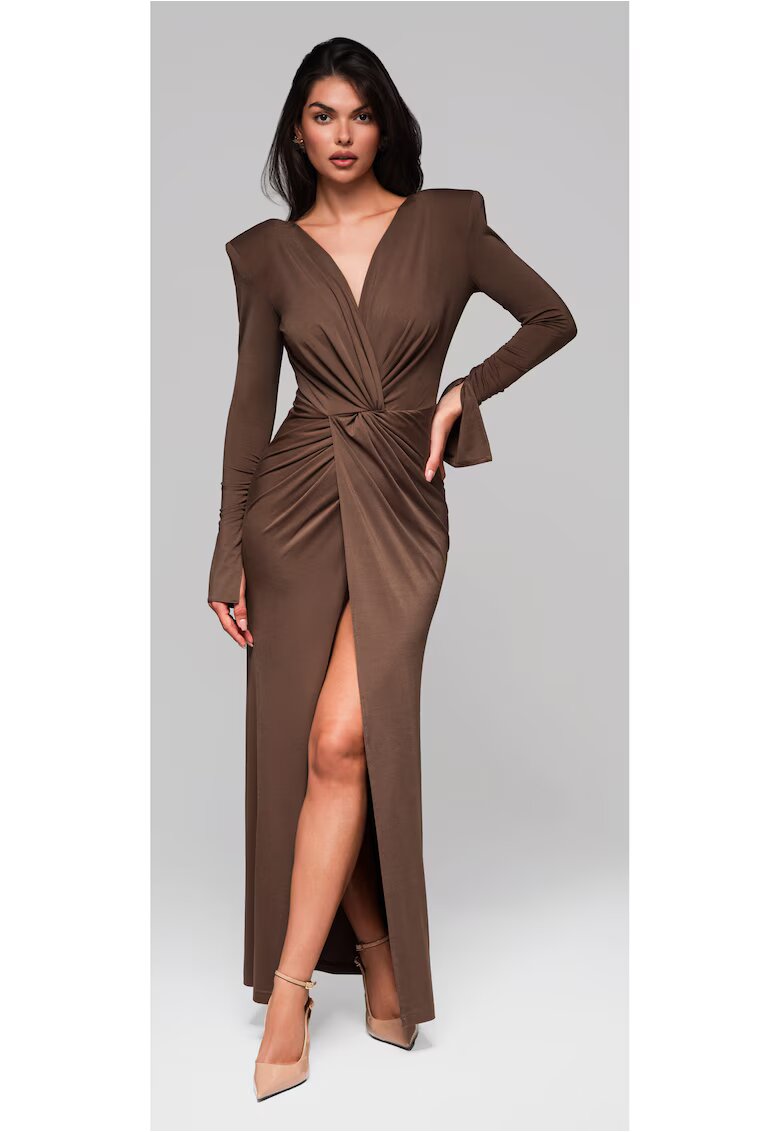 Larica Rochie de seara maxi LA-OM-DLR185 - Maro deschis