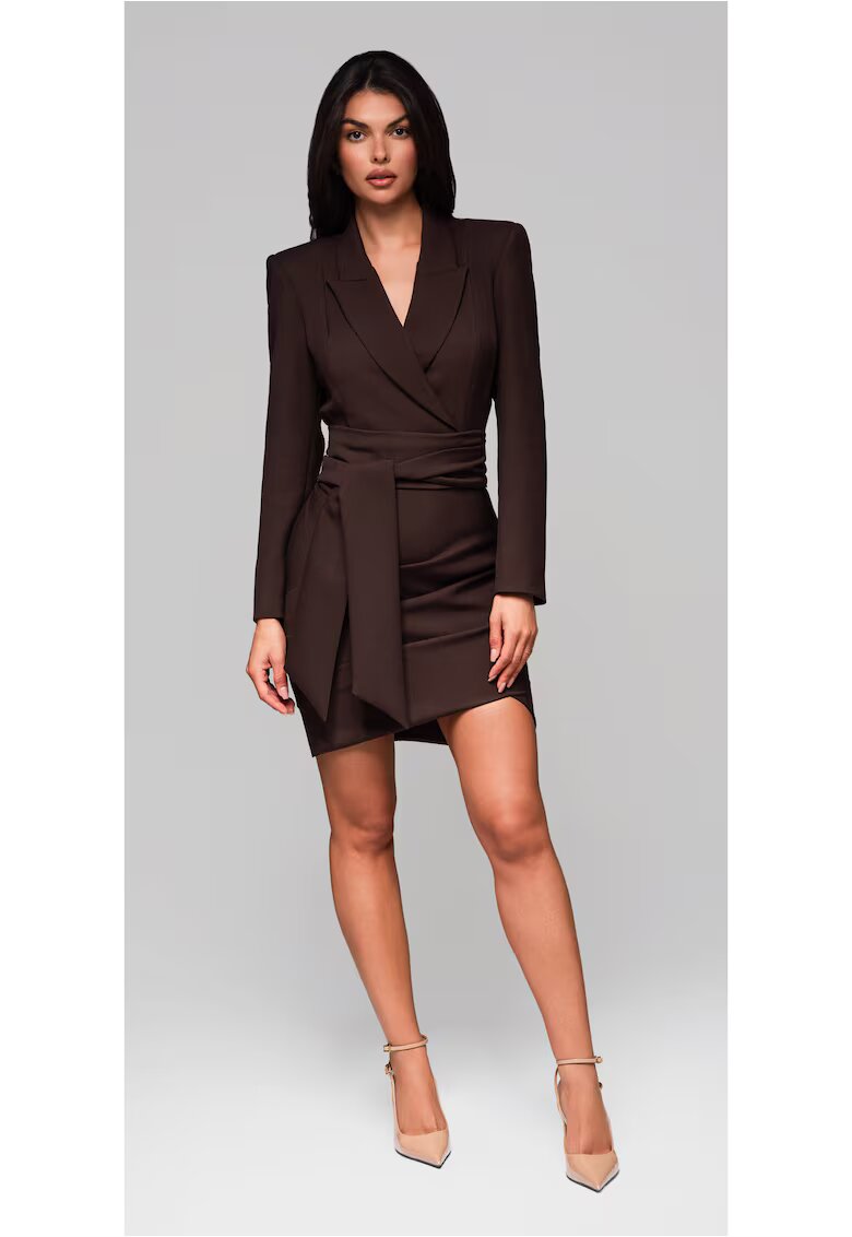 Larica Rochie eleganta midi LA-OM-DLR166 - Maro